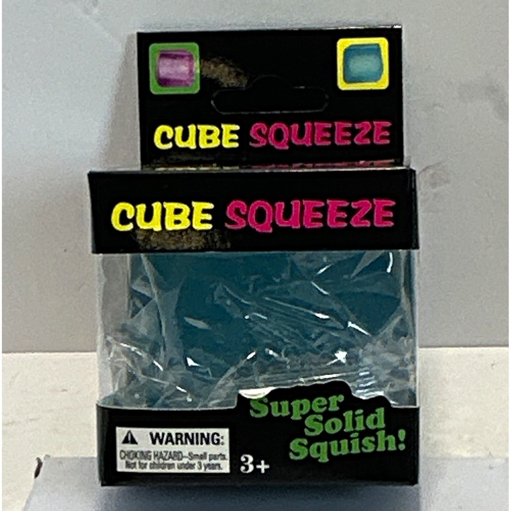 Cube Squeeze Squish Ball Unisex OS Blue NEW Super Solid Stress Reliever Sensory